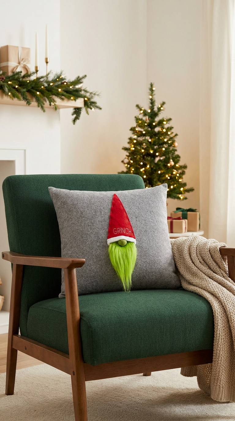 Grinch- Cojín Decorativo Navidad