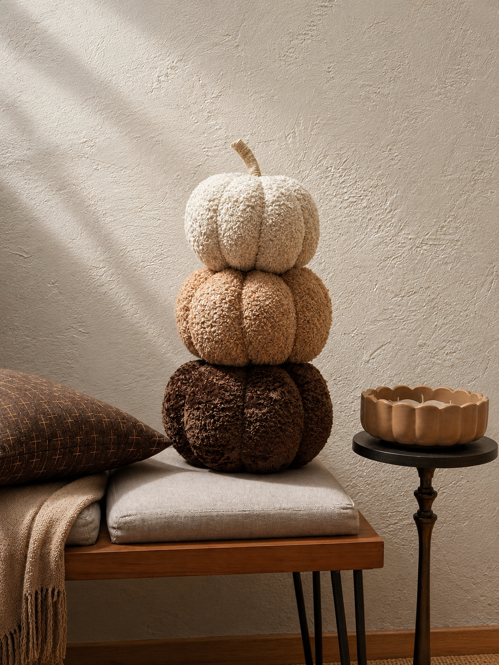 Torre de Calabazas- Cojín Decorativo Otoño