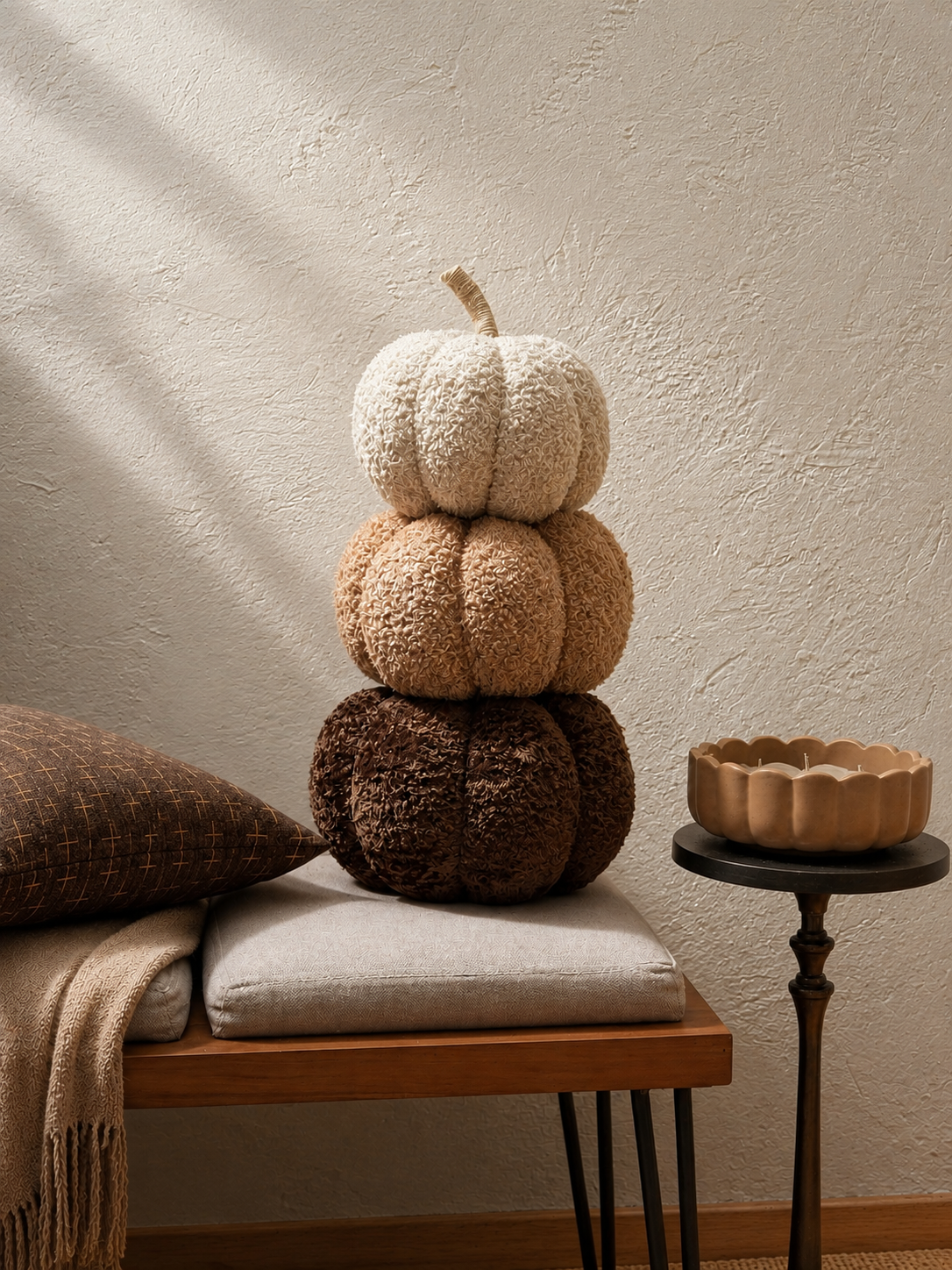 Torre de Calabazas- Cojín Decorativo Otoño