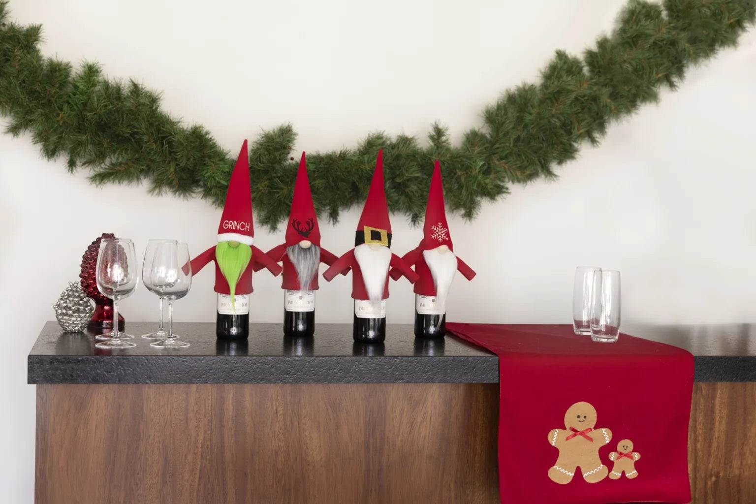Gorros para Botella- Decoración Navidad y Regalos