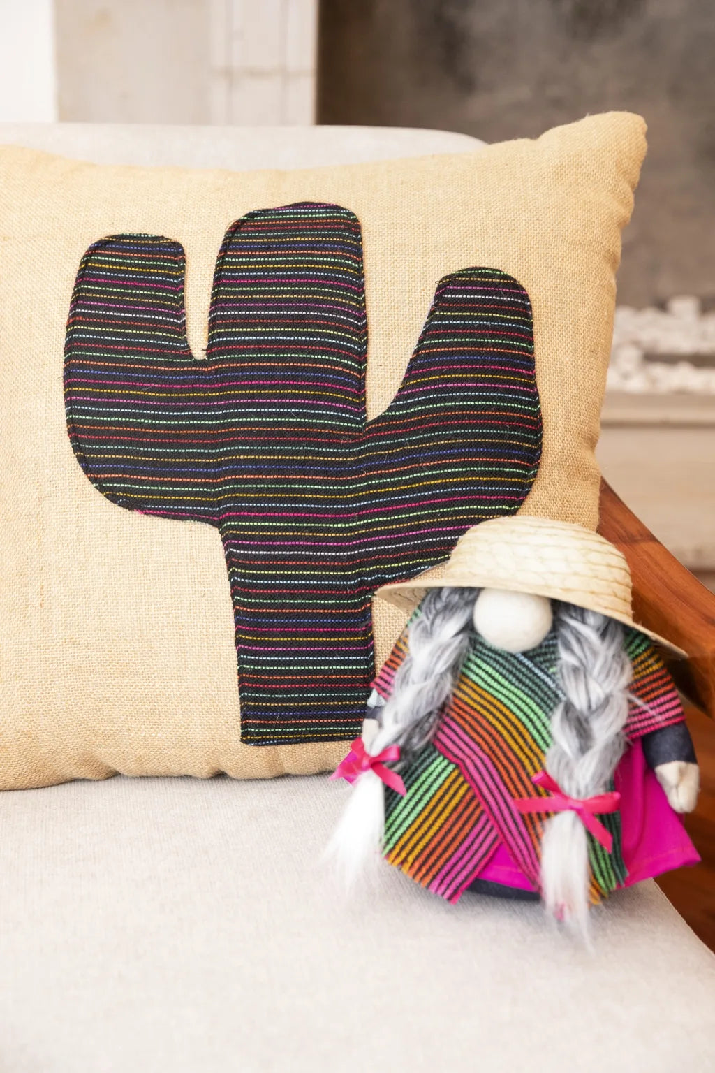 Cactus Yute- Cojín Decorativo Viva Mexico